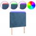 VidaXL Hoofdbord en Voeteneind Donkerblauw Polyester/Hout 800x50x1180-1280 mm met LED-strip