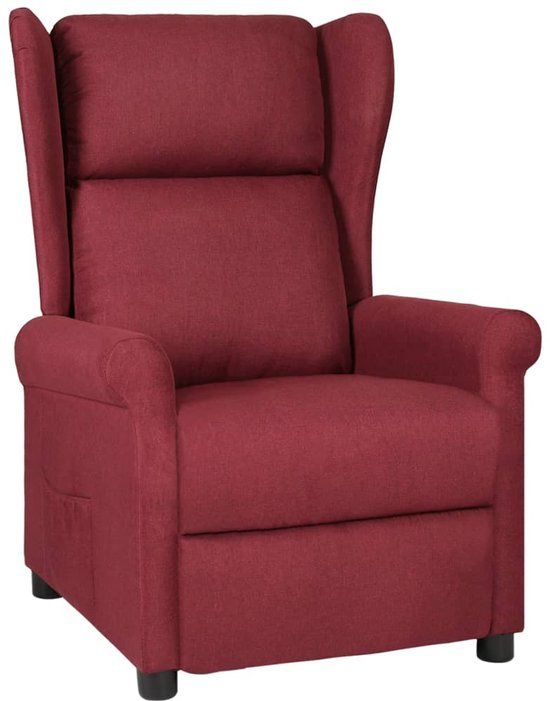 vidaXL Fauteuil verstelbaar stof wijnrood