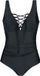 Black Premium by EMP Zwart zwempak met vetersluiting - Dames - S