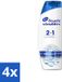 Head & Shoulders Shampooing & Après-shampooing Anti-pelliculaire 2-en-1 Classique - 4 x 270 ml