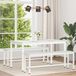 Maison Exclusive - Table à manger, blanc, 140 x 80 x 75 cm, pin massif
