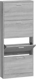 vidaXL Schoenenkast 59x17x150 cm bewerkt hout grijs sonoma