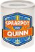 Bellatio Decorations Kinder spaarpot met naam - Quinn - keramiek - met dop - wit