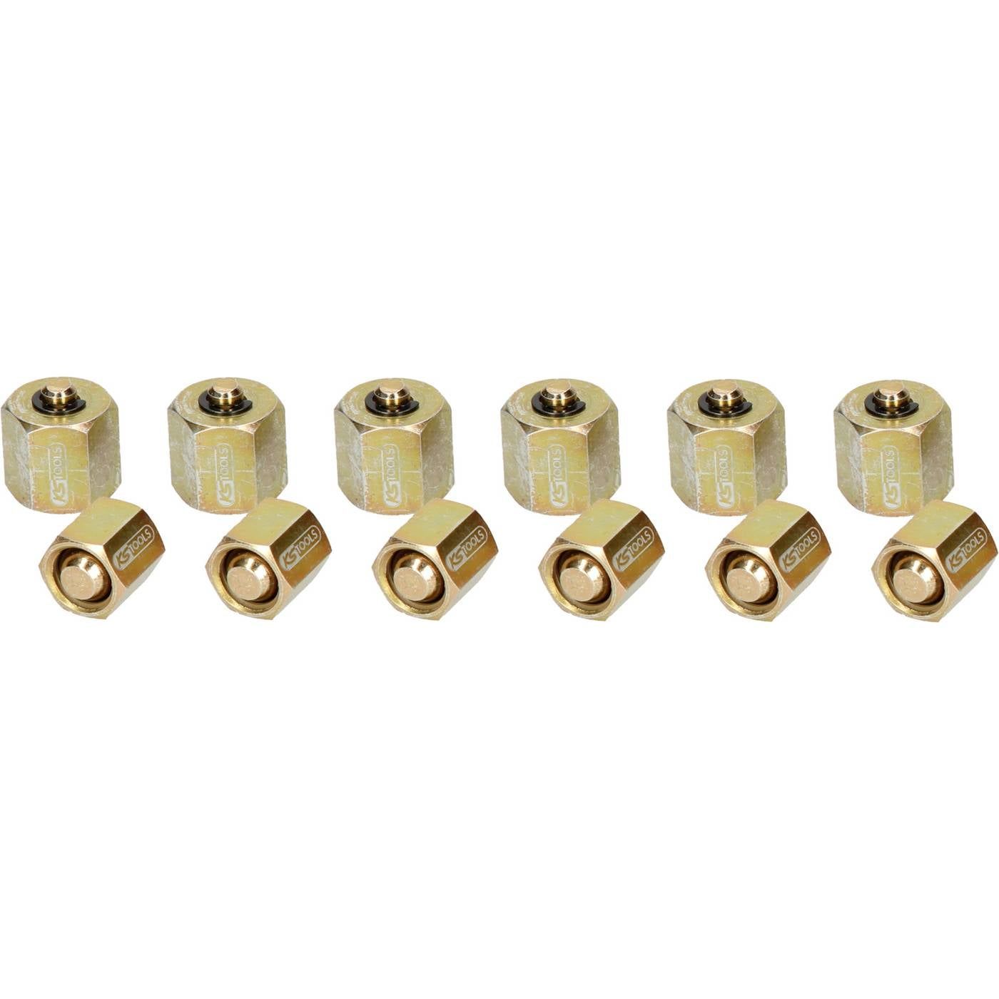 KS Tools 150.1835 Set afsluitmoeren voor injectoren/dieselmotoren, 12-delig