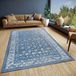 Hanse Home Curan Oosterse loper, klassiek geweven met rand, vintage look, licht glanzend, plat weefsel, voor slaapkamer, eetkamer, woonkamer, hal, blauw, 160 x 235 cm