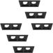 HOFTRONIC Set van 6 Fresno Dubbele Inbouwspots - Rechthoek - 2x GU10 - 6000K Daglicht wit - 10 Watt 800 lumen - Kantelbaar - IP20 stofdicht - Zwart