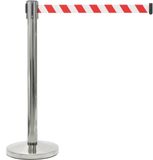 GJ Floors Afzetpaal met trekband | Chroom - Rood-Wit - Hoogte: 92 cm - Lengte: 200 cm