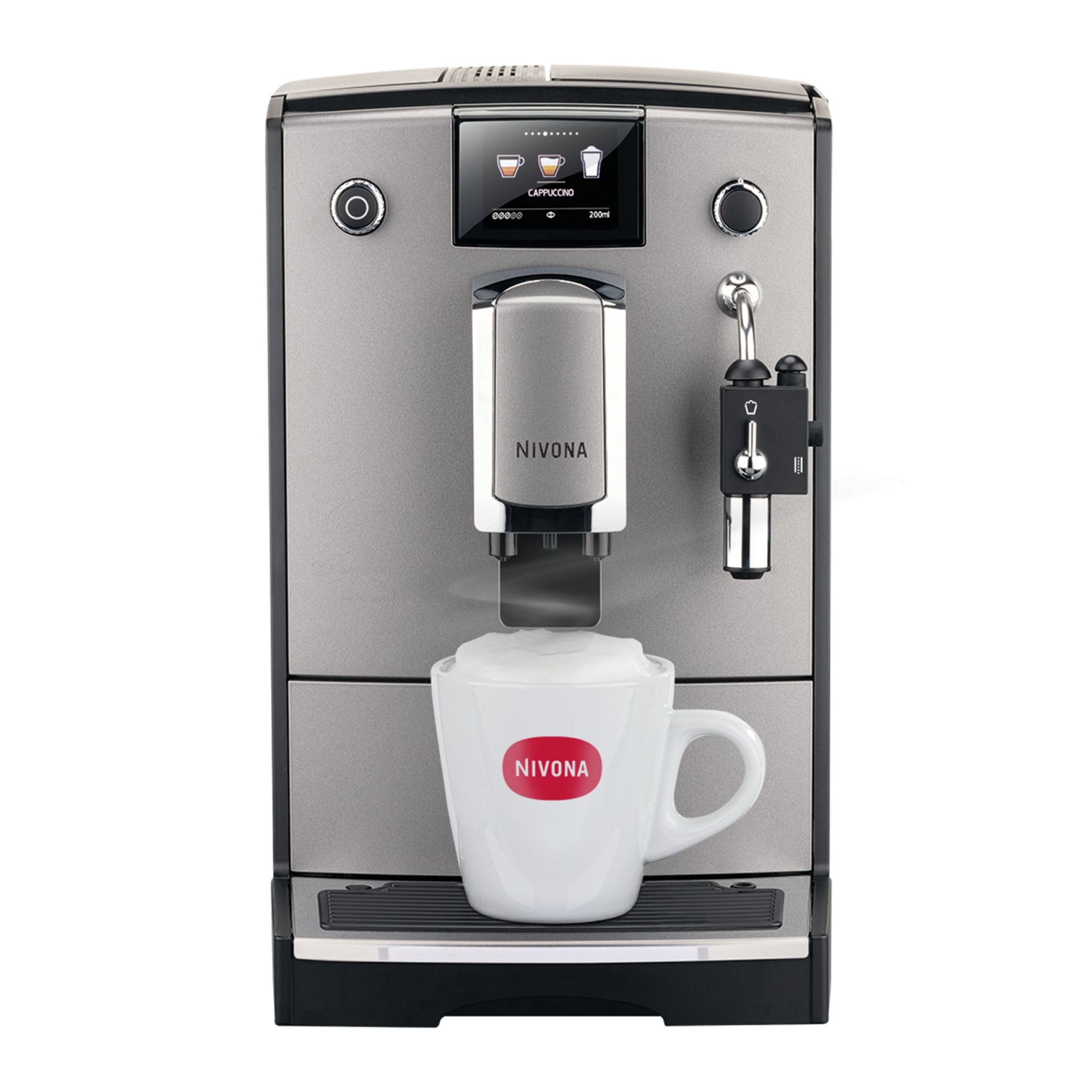 Nivona NICR 675 Half Automatic Espresso Machine - Titanium/Chrome