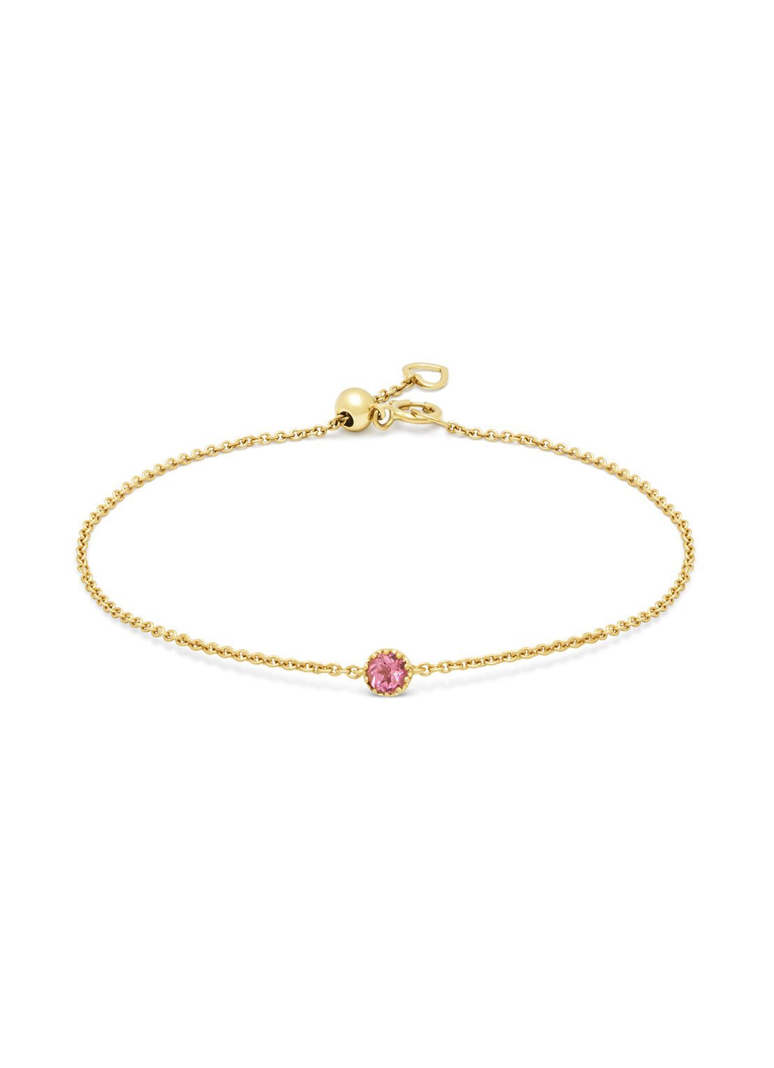 Diamond Point Geelgouden armband, 0.12 ct roze toermalijn, Joy