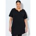 Ulla Popken Longshirt Langarmshirt Schlüsselloch Oversized Rundhals Halbarm