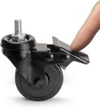 Emuca Set van 4 wielen Black met Bout, diameter 50mm, Plastic en Staal, Zwart