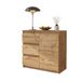 Commode 80 cm, chêne Wotan, avec 3 tiroirs, 1 porte, 1 étagère, adapté au salon