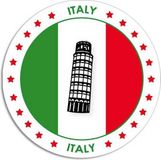 Bellatio Decorations Bierviltjes Italie - 100 stuks - Papier - Rond - Multi
