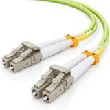 1aTTack.de 1x 0,5m OM5 LWL DX DUPLEX patchkabel LC/UPC - LC/UPC MM MULTIMODE - 50/125 µm LSZH limoengroen
