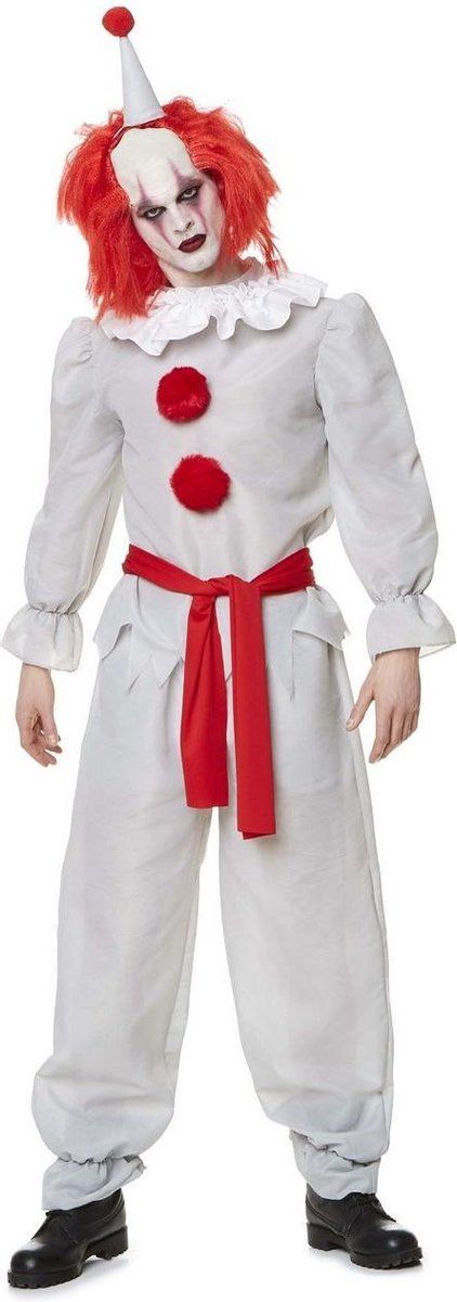 Partychimp Kostuum Horror Clown Heren Polyester 4-delig Maat S