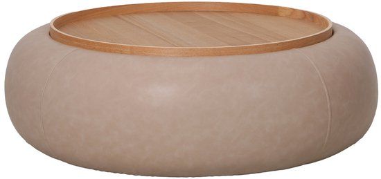 DÉJA Living Salontafel Draby - Taupe/Naturel - Rond - Ø102cm