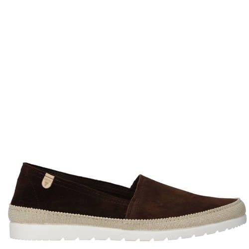Verbenas Noa suède espadrilles donkerbruin