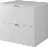 3E 3xE living.com Badkamerkast, wit met zilverkleurige handgreep, met bovenplaat, 60 x 57 x 46 cm