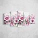 Homemania Afbeelding bloemen 5 natuur van woonkamer, meerkleurig, 100 x 3 x 60 cm, HM205PKNV-120, polyester, hout