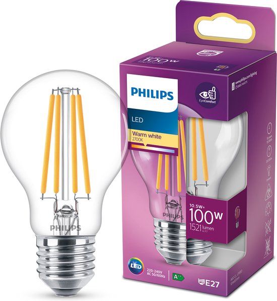 Philips LED Lamp - 10W - E27 - Warm White - 1521lm