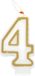 Folat Kaars cijfer 4 Simply Chique Gold 9 cm