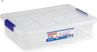 PLASTICFORTE Opbergbox met deksel - 5 liter - organizer - transparant - opberger - 26 x 40 x 8,5 cm