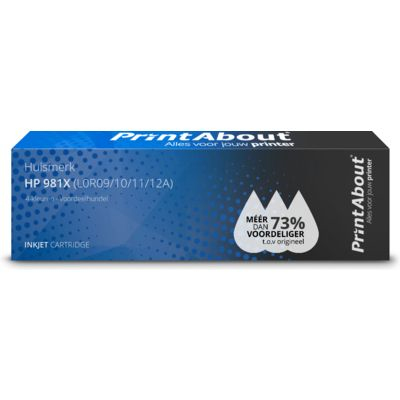 PrintAbout Huismerk HP 981X (L0R09/10/11/12A) Inktcartridge 4-kleuren Voordeelbundel Hoge capaciteit