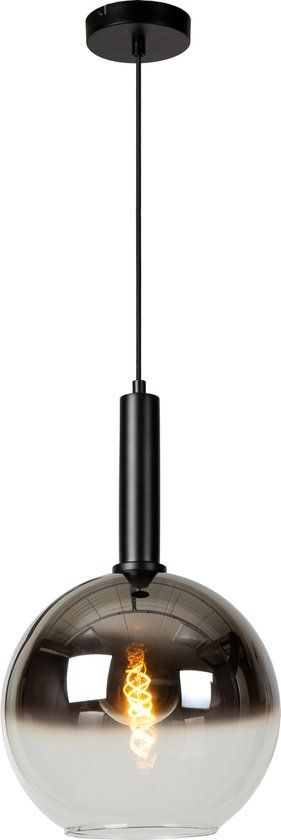 Lucide MARIUS Hanglamp - Ø 30 cm - 1xE27 - Zwart - Glas