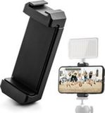 MOJOGEAR Support de téléphone universel pour trépied avec fixation Cold Shoe - Pince de téléphone réglable pour smartphones jusqu'à 9,5 cm de large - Noir