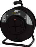 Q-Link Etm kabelhaspel professioneel - 40 m met 3 x 1.5 mm2 neopreen snoer - zwart