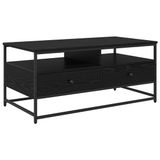 vidaXL Salontafel Zwart Eiken 100 x 51 x 45 cm Bewerkt Hout