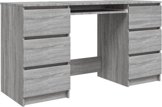 vidaXL Bureau - 140x50x77 cm - Bewerkt Hout - Grijs Sonoma Eikenkleurig