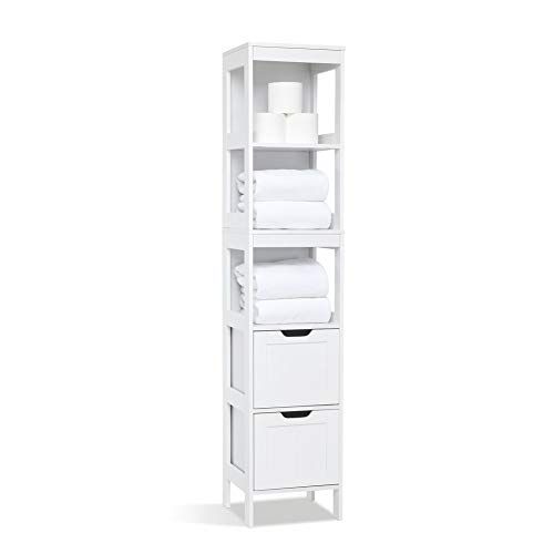 Meerveil Badkamerkast hoge kast - 30 x 30 x 144 cm - wit