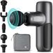 Miniature massage gun, portable muscle gun, 0.86 lbs, with 5 intensity levels and 3200 RPM. Very quiet, ideal for travel. Includes carrying case for muscle relaxation