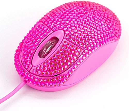 SOONGO Muis voor Laptop USB Ergonomische Muis Bedraad Optische Muizen voor PC Mouse 1.5M Kabel door 511 Roze Strass