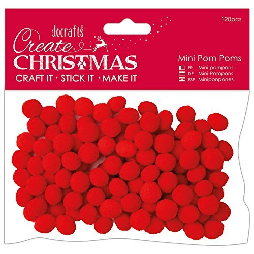 Papermania PMA 105957 Mini Poms, Rood