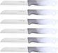 6 couteaux de cuisine, 18 cm de long, avec manche ergonomique - polyvalent et facile d'entretien, gris