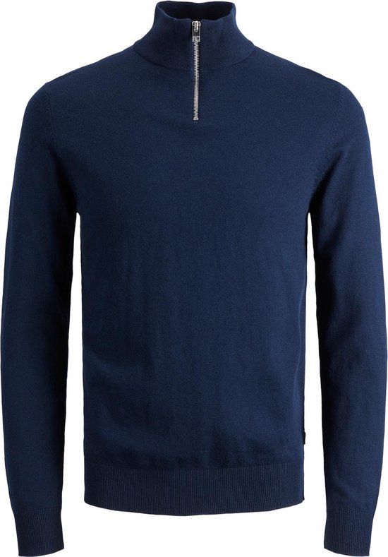 JACK & JONES JJEEMIL KNIT HALF ZIP NOOS Heren Trui - Navy Blazer - Maat S