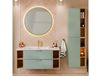 Oria Ensemble meuble simple vasque encastrée 120cm 4 niches et colonne Vert mat
