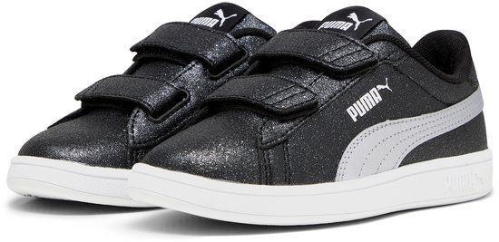 PUMA Smash 3.0 Glitz Glam V PS Meisjes Sneakers - PUMA Black-PUMA Silver-PUMA White