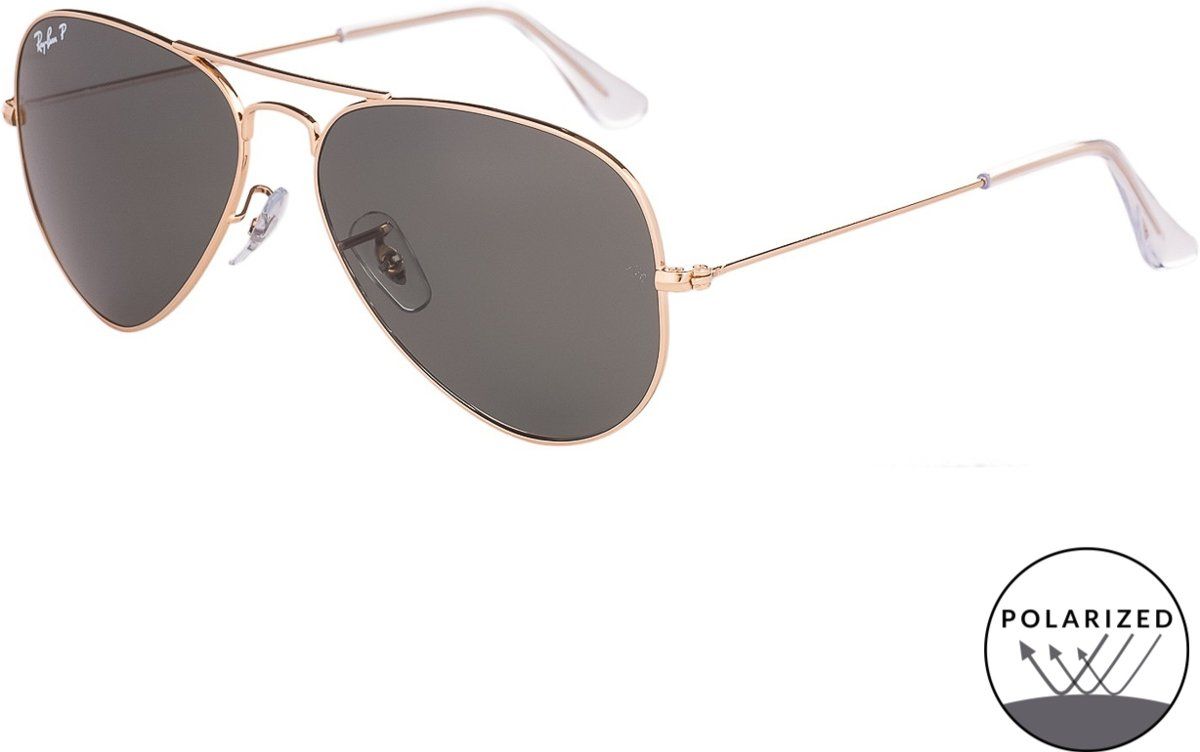Ray-Ban Aviator RB3025 001/58 P Zonnebril - Goudkleurig/Zwart - 58 mm