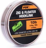 Fox Edges Zig and Floater Hooklink - Trans Khaki - 0.26mm - 10lb - Khaki