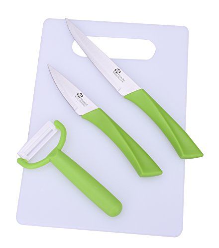 Pradel Excellence 7417 Snijplank Set - Polypropyleen, 2 Messen & Groenteschiller - Anisgroen