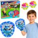 Lean toys Arcadespel voor het gooien van vangen van peddel gloeiende ballen Led Shark Blauw