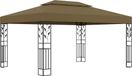 Pergola à double toit 180 g/m² 3x4 m taupe