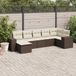 Maison Exclusive - Ensemble de jardin, 7 pièces, avec coussins, marron, en polyrotin