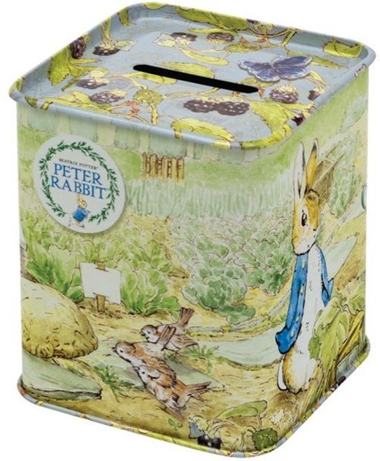 Potter, Beatrix Spaarpot Peter Rabbit - 7,7 x 7,7 x 9,2 cm - Blik