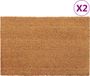 vidaXL Deurmatten 2 stuks 40x60 cm Kokosvezel Naturel