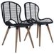 VidaXL Eetkamerstoelen 2 stuks natuurlijk rattan zwart