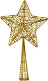 Cosy & Trendy Kerstboompiek - glitter - ster - goudkleurig - 28 cm
